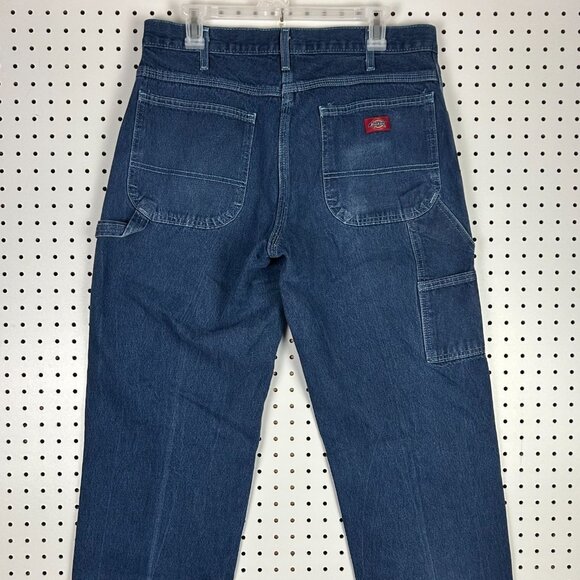 Dickies‎ Carpenter Pants Jeans Size 34x32 Work Wear Blue Hammer Y2K 90s Skate - Picture 2 of 8